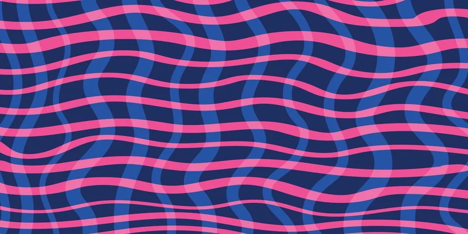 Dynamic Neon Waves: A Bold Abstract Pattern of Pink Horizontal Wavy Lines a.. Illustrazione stock