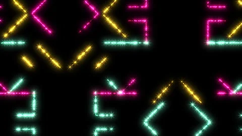 Dynamic neon zigzag pattern on black background 스톡 동영상 297616849