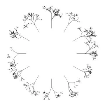 Dynamic Nerve Fractal Pattern Circular Design イラスト素材