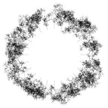 Dynamic Nerve Fractal Pattern Circular Design Stock Illustration