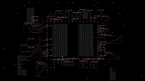 A dynamic network of connected modules with real-time coordinates. Stock Footage 320933701