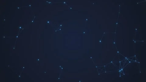 Dynamic network of glowing blue dots and lines forming constellations on da.. Stock Footage 341292383