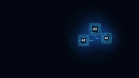 Dynamic network of interconnected AI nodes with glowing connections and vibrant Stock Footage 340439879