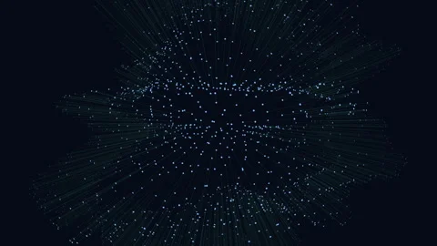 Dynamic network of interconnected dots in a circular pattern on dark background Stock Footage 258911271