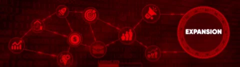 Dynamic network visualization with business icons and binary code loading b.. Stock Footage 332396058