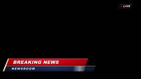 Dynamic newsroom lower third with live breaking news text and blue accent o.. 스톡 동영상 335826764