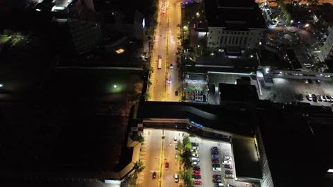 Dynamic nighttime urban landscape captured from above, showcasing vibrant c.. Stock Footage 325204464