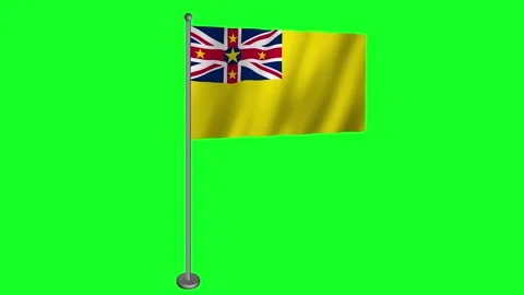 Dynamic Niue Flag in Motion - High-Quality 4K Visuals for Your Content Stock Footage 275704355