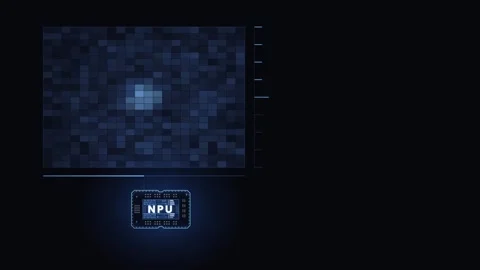 Dynamic NPU Diffusion Denoise Animation Featuring a High-Tech Chip Font with Glo Stock Footage 340690431