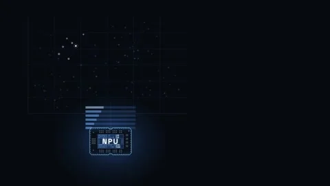 Dynamic NPU Vector Search Visualization with Deep Blue Background Bright Field G Stock Footage 340690735