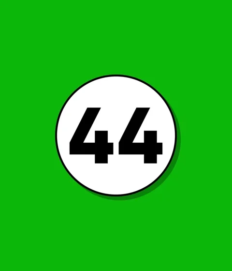 Dynamic number 44 graphic animation with motion on green screen background Video stock 332396477