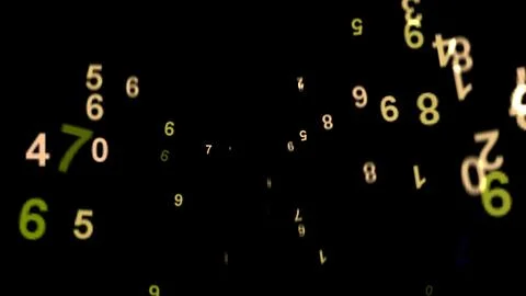 Dynamic numbers floating against a dark background, perfect for data イラスト素材