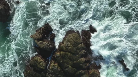 Dynamic Ocean Surface Pattern and Sea Foam Stock Footage 340123840