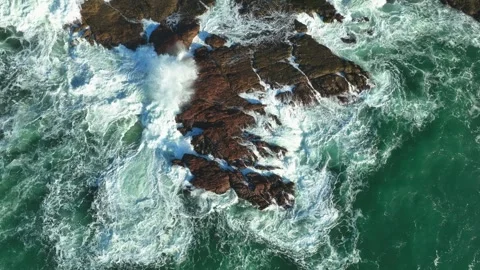 Dynamic Ocean Wave Pattern and Water Texture Stock Footage 340122198