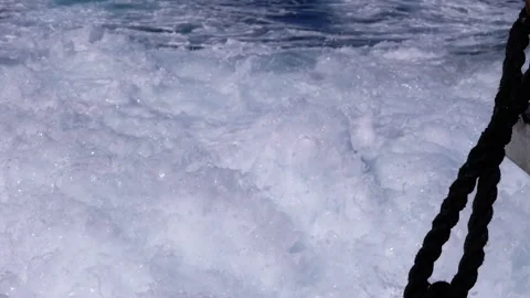 Dynamic Ocean Waves Beautifully Captured from a Boat During a Scenic and Stock Footage 312015450