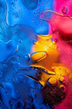 Dynamic Oil Bubble Macro Texture Stock Photos