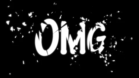 Dynamic OMG Title Transition and Background Plate. Broken glass concept. Video stock 129414592
