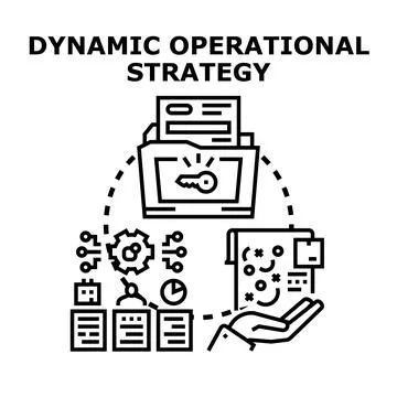 Dynamic operational strategy developing business effective management solutio Illustrazione stock