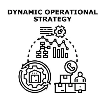 Dynamic operational strategy developing business management process Stock Illustration