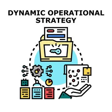 Dynamic operational strategy developing business effective management solutio Stock Illustration