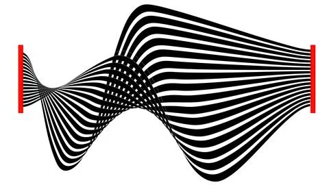 Dynamic optical illusion expanding black and white stripes Stockillustratie