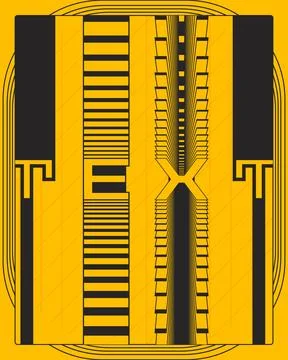 Dynamic Optical Illusion Text Poster Contemporary Geometric Pattern Art Stock-Illustration