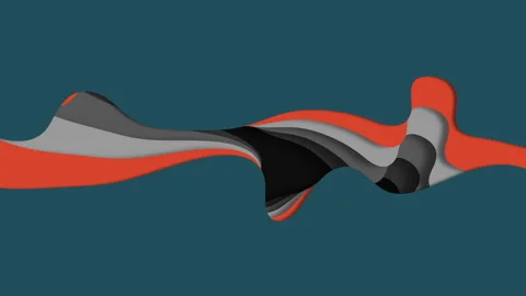 Dynamic orange and black waveform in motion Stock Footage 278070310