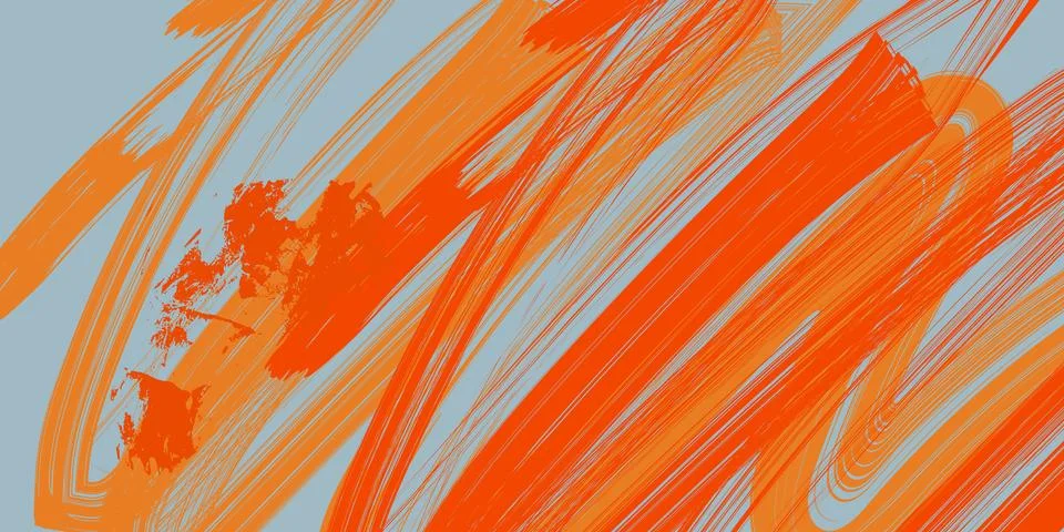 Dynamic orange and blue abstract background with bold brush strokes. Hand d.. Stock Illustration