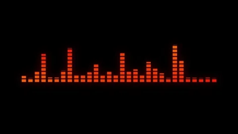 Dynamic Orange Audio Visualizer Bars on Black Background 4K Animation Stock Footage 332814174