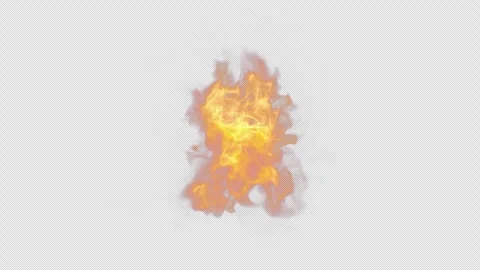Dynamic Orange Fire Slow Motion Burning Loop on Transparent Background, Alpha Stock Footage 334570529