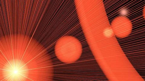 Dynamic Orange Light Rays Radiating from a Central Point Stock Illustration