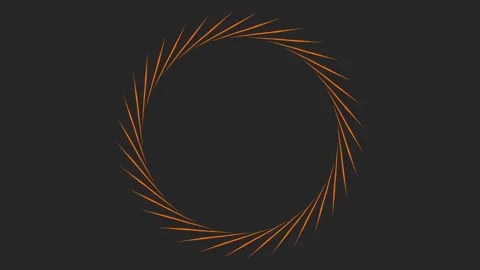 Dynamic orange lines spinning in a circular motion on a black background. Stock Footage 296846439