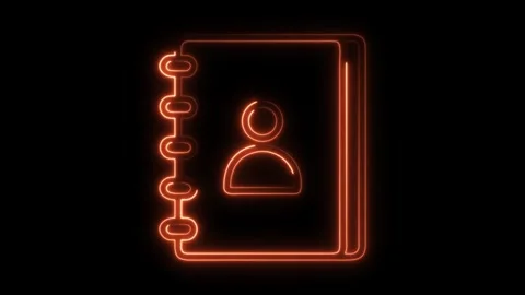 Dynamic orange neon address book animation for modern social media promotion and Stock Footage 321141495