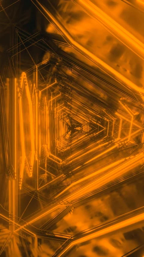 Dynamic orange tunnel visualization seamless loop for immersive video art e.. Stock Footage 321575379