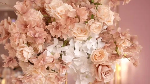 Dynamic panorama on the stabilizer around the flower Stock-Footage 244861253