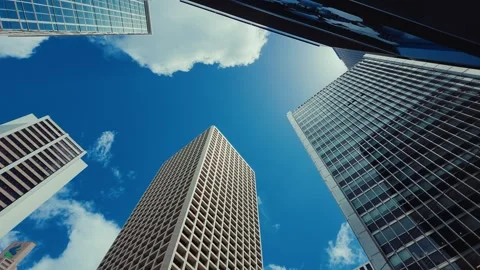 A dynamic panoramic view of a bustling urban skyline in Hong Kong, showcasing Stock Footage 338311507