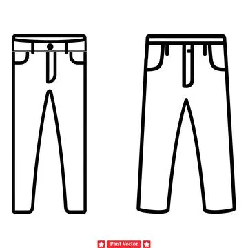 Dynamic Pant Silhouette Pack  Mix and Match Templates for Creating Unique F.. Stock Illustration