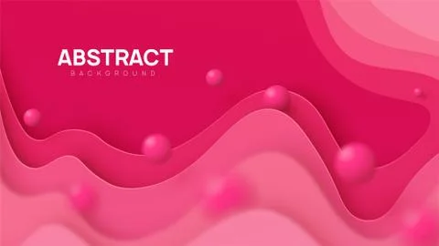 Dynamic paper cut composition with 3d realistic balls in air. Stock Illustration