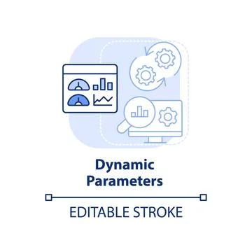 Dynamic parameters light blue concept icon Stock Illustration