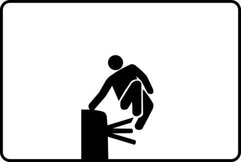 Dynamic parkour athlete leaping over obstacle in bold black silhouette Stock Illustration