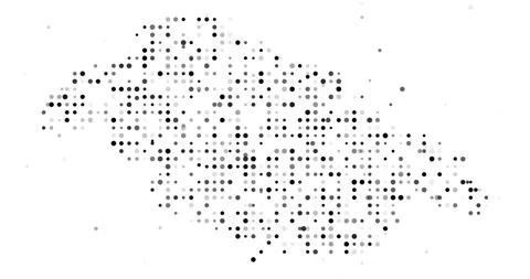 Dynamic Particle Map Dissolving of Pitcairn Group Shape Video stock 321064051