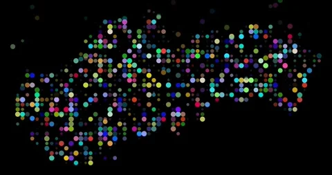 Dynamic Particle Map Forming Slovakia Silhouette Outline Stock Footage 319431578
