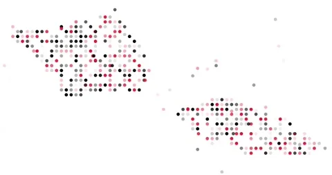 Dynamic Particle Map of Samoa Stockbeeldmateriaal 318832304