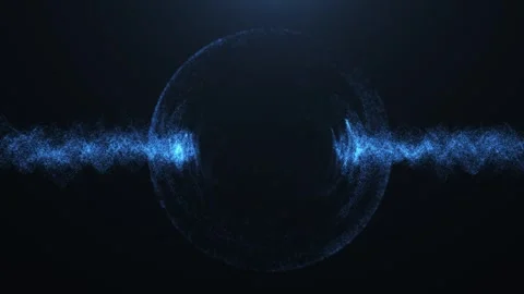 Dynamic particle wave expansion in spherical formation Stock Footage 320556210