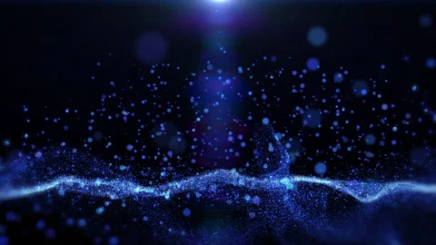 Dynamic Particle Wave Motion Background Flowing Blue Digital Energy Lines Stock Footage 321758688