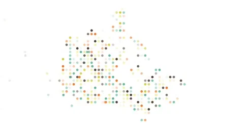 Dynamic Particles Assemble to Form Canada Map Contour Stock Footage 319860219