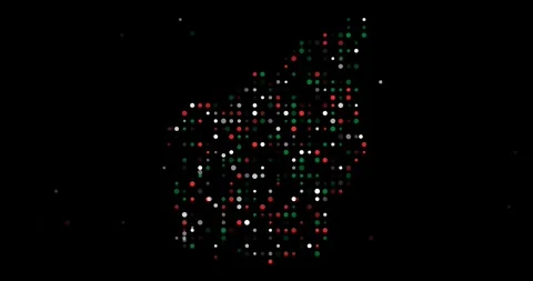 Dynamic Particles Assemble to Form San Marino Map Contour Stock Footage 319472856