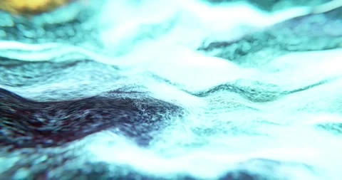 Dynamic particles flowing wave with bokeh on dark background. Stock Footage 170023807