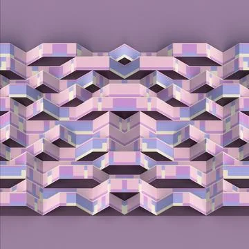Dynamic Pastel 3D Geometric Pattern Abstract Origami Layers Illustrazione stock