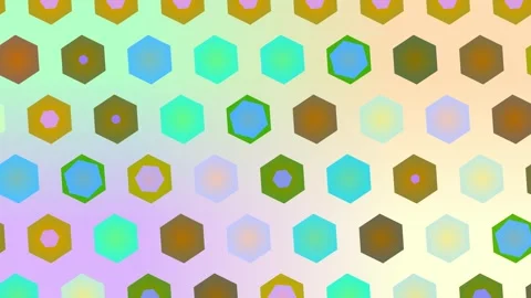 Dynamic Pastel Hexagon Mosaic Grid on Gradient Background Vidéo 340371062